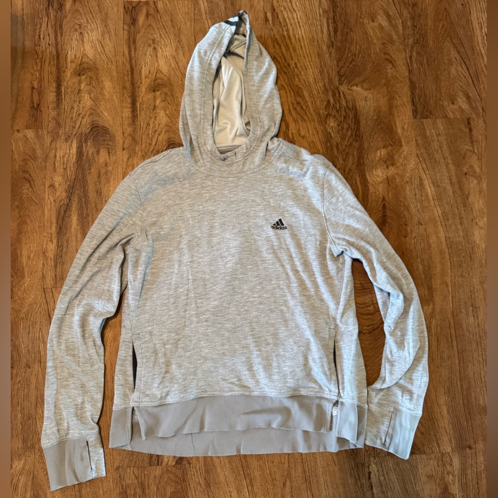 Adidas Light Gray Girls Hoodie Sweater